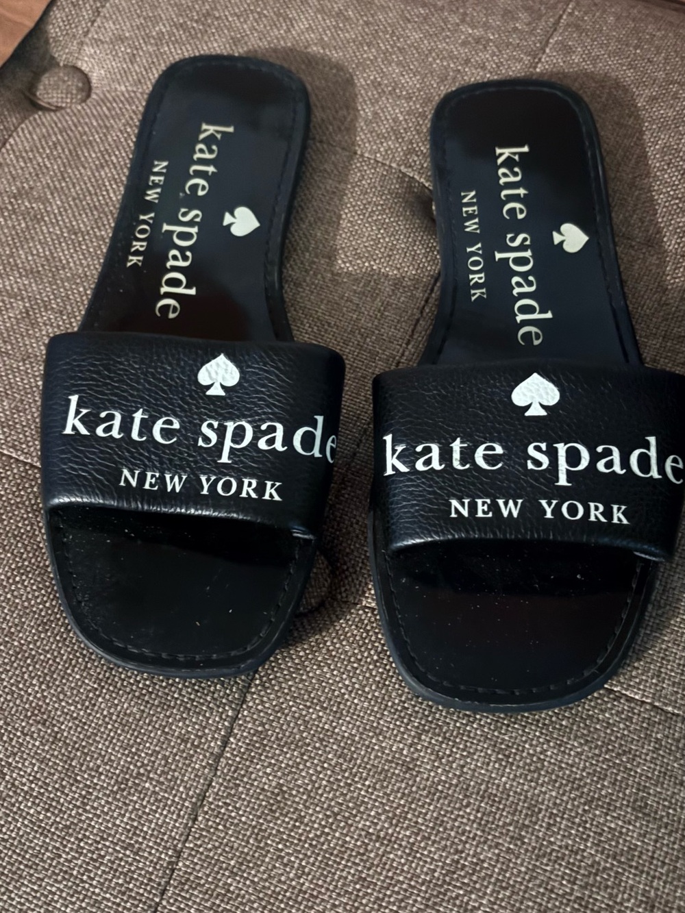 kate spade Black Logo Slide Mules